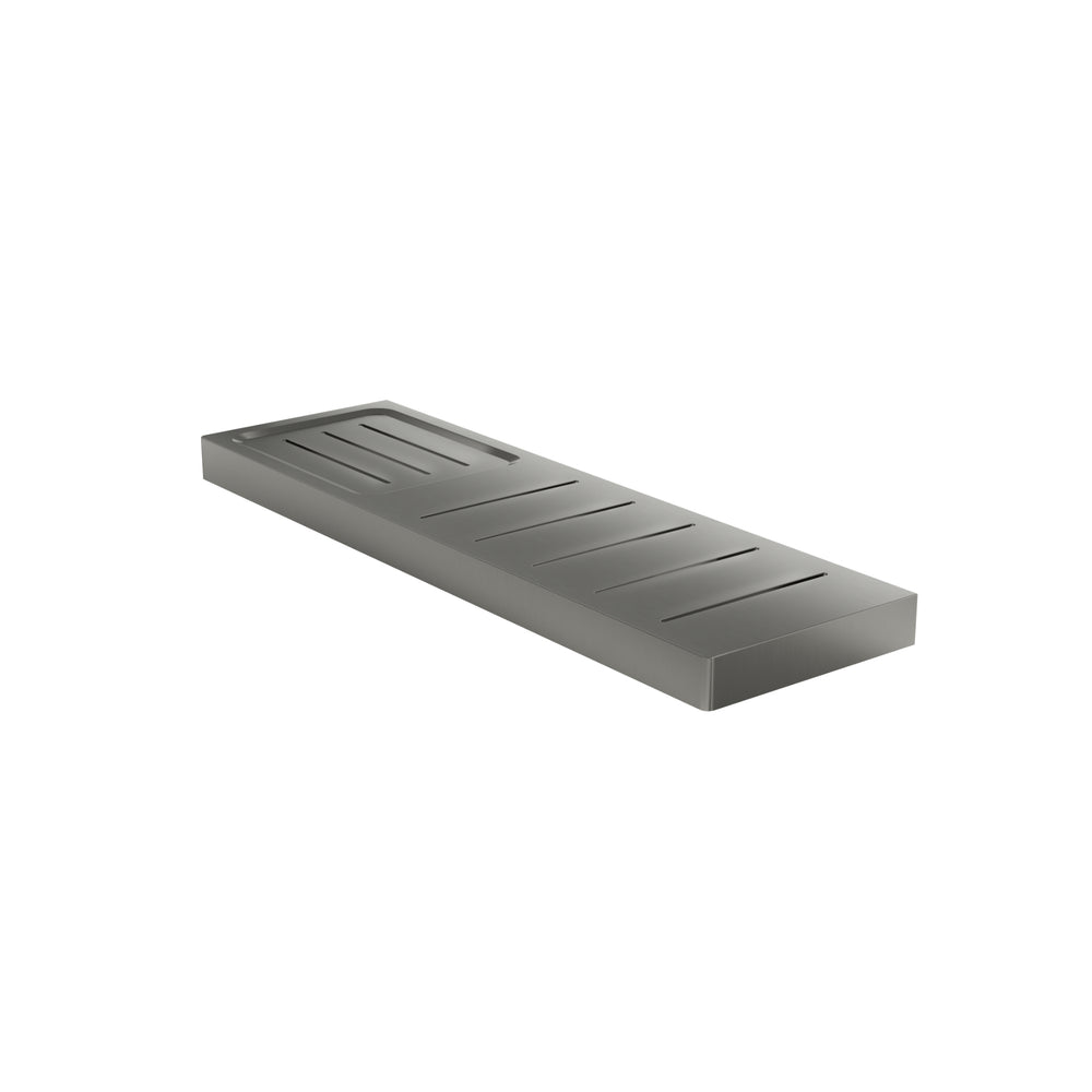 LINSOL CIRCLE METAL SHELF WITH SOAP DISH GUN METAL