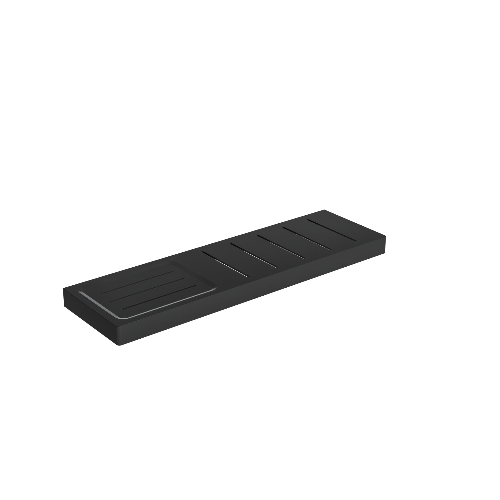LINSOL CIRCLE LEAD FREE METAL SHELF WITH SOAP DISH MATTE BLACK