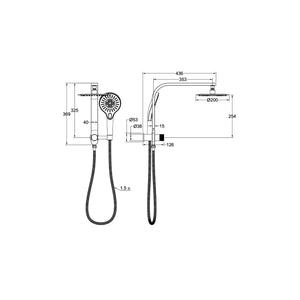 LINSOL OCEANJET TWIN SHOWER SYSTEM BRUSHED NICKEL
