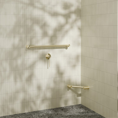 NERO MECCA CARE FOOTREST CORNER GRAB RAIL 215MM BRUSHED GOLD