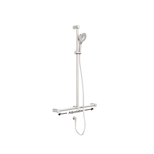 NERO MECCA CARE 32MM T BAR GRAB RAIL AND ADJUSTABLE SHOWER SET BRUSHED NICKEL