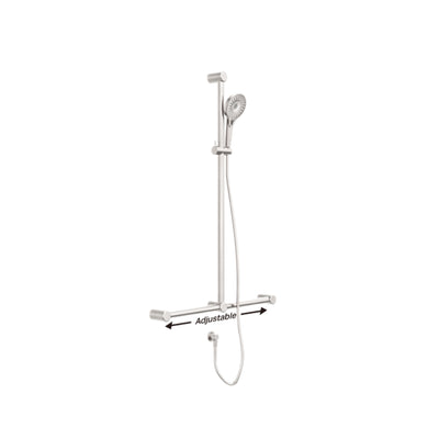 NERO MECCA CARE 32MM T BAR GRAB RAIL AND ADJUSTABLE SHOWER SET BRUSHED NICKEL