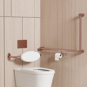 NERO MECCA CARE DDA TOILET BACKREST 560MM BRUSHED BRONZE