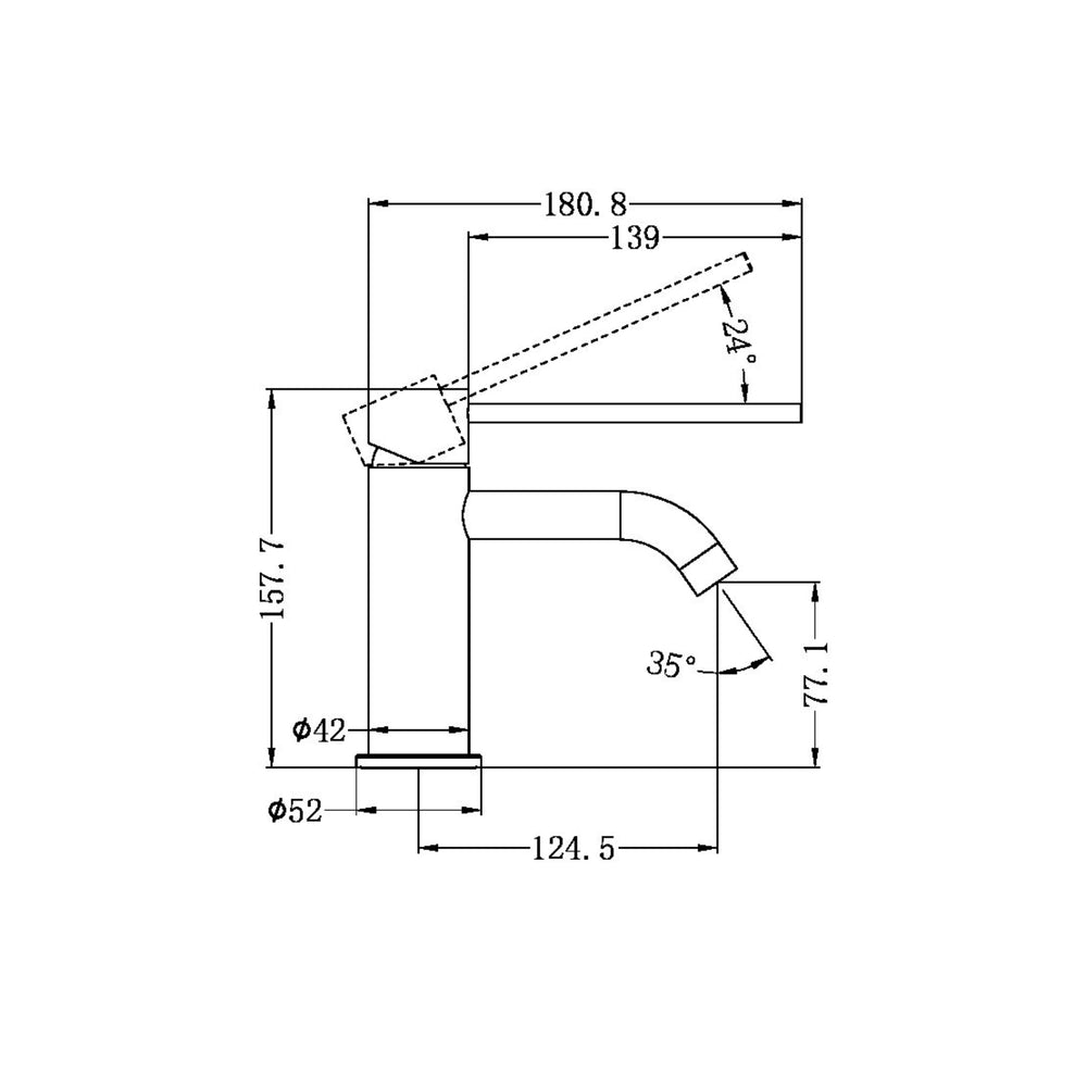 NERO MECCA CARE BASIN MIXER 158MM BRUSHED BRONZE