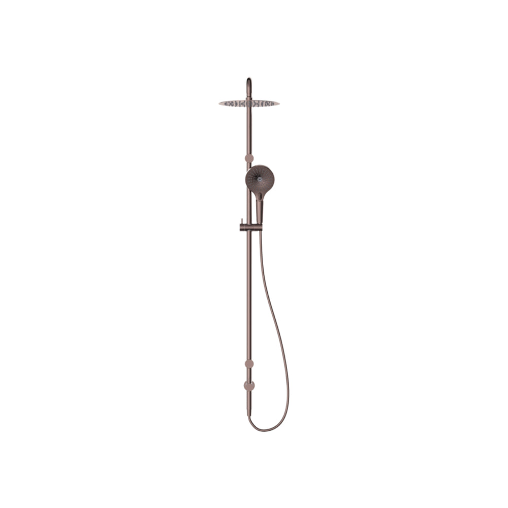 NERO MECCA CARE GRAB RAIL TWIN SHOWER SET 900MM BRUSHED BRONZE
