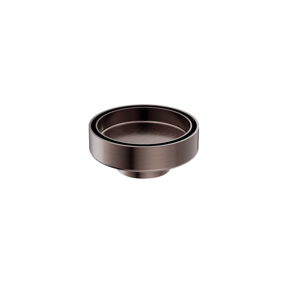 NERO TILE INSERT FLOOR WASTE ROUND BRUSHED BRONZE 100MM