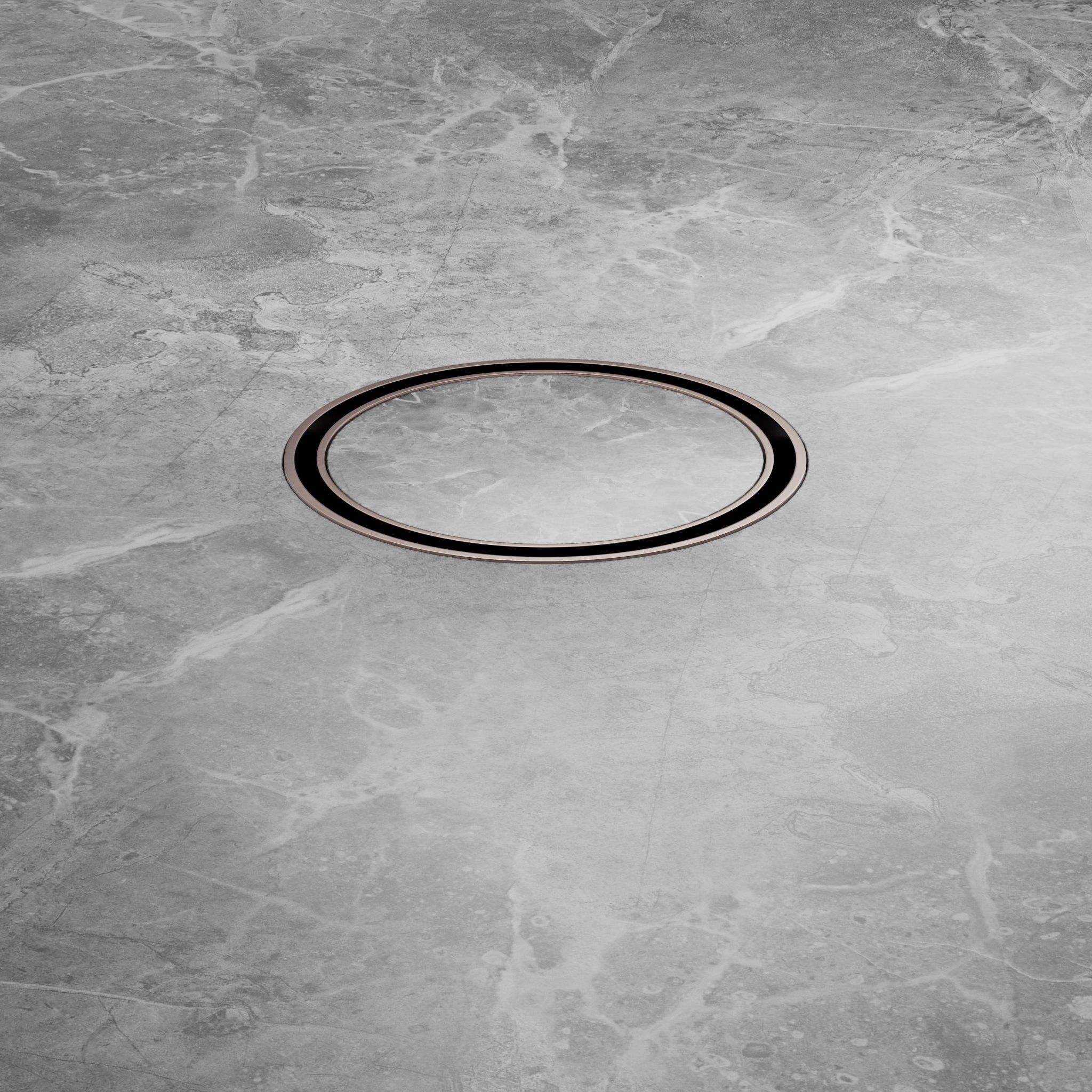 NERO TILE INSERT FLOOR WASTE ROUND BRUSHED BRONZE 100MM