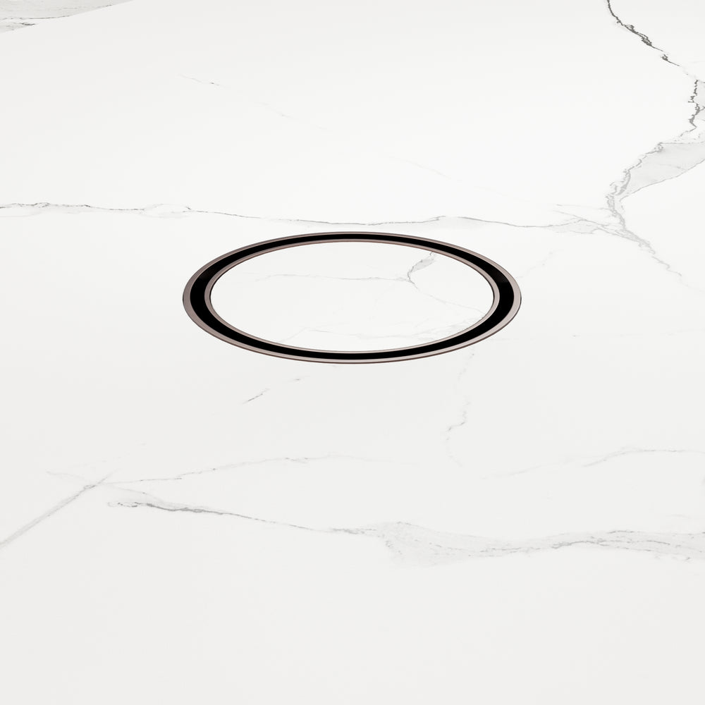 NERO TILE INSERT FLOOR WASTE ROUND BRUSHED BRONZE 100MM