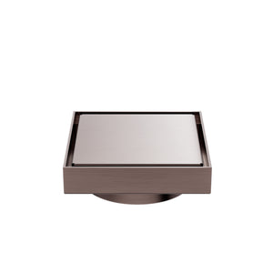 NERO SQUARE TILE INSERT FLOOR WASTE BRUSHED BRONZE 130MM