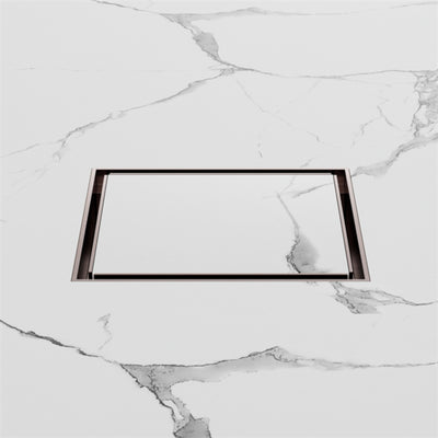 NERO SQUARE TILE INSERT FLOOR WASTE BRUSHED BRONZE 130MM