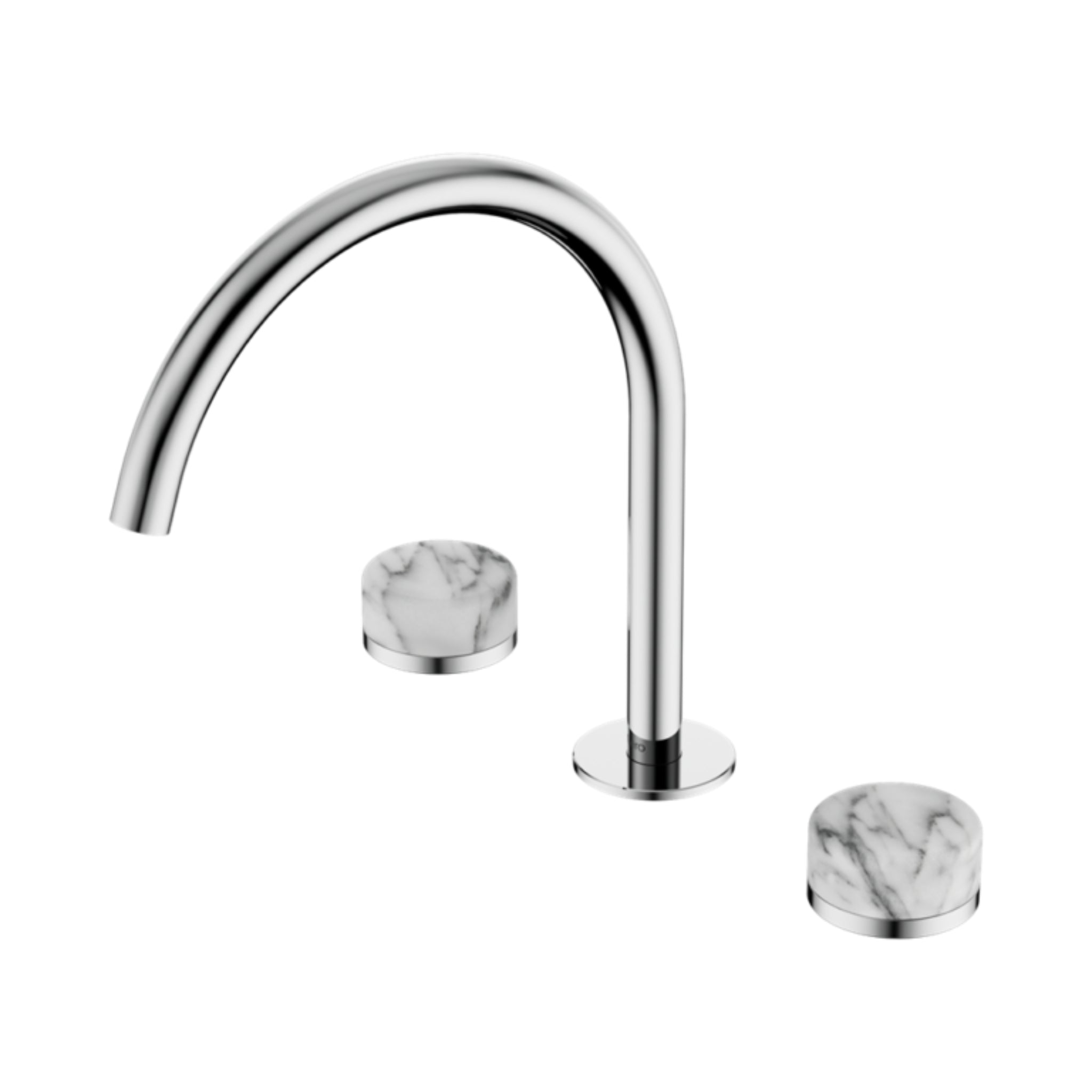 NERO SERENITY BATH/KITCHEN SET ARC SPOUT WITH ARABESCATO CORCHIA HANDLE 260MM CHROME
