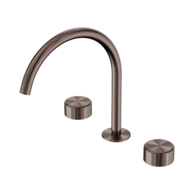 NERO SERENITY BATH/KITCHEN SET ARC SPOUT WITH METAL HANDLE 260MM BRUSHED BRONZE