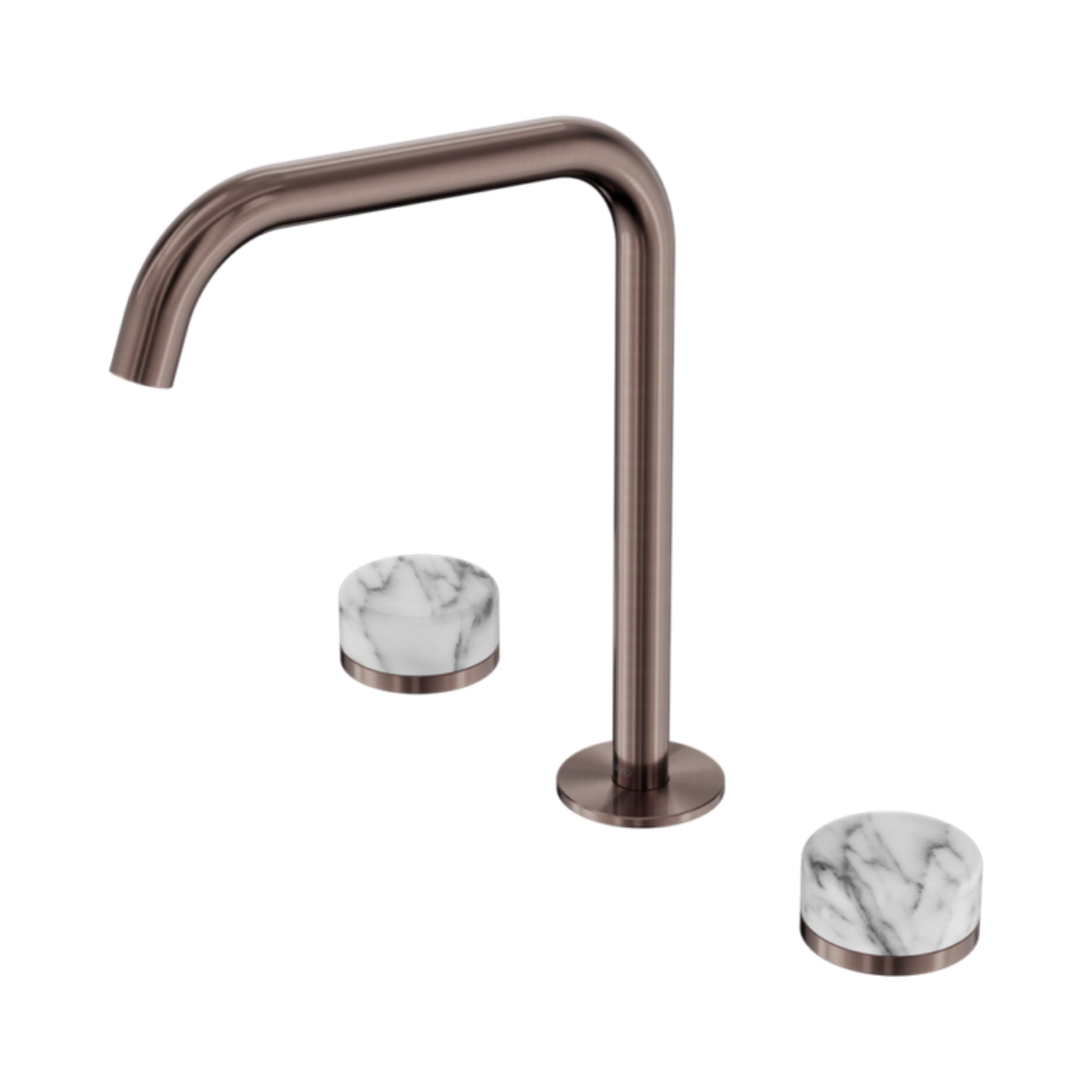 NERO SERENITY BATH/KITCHEN SET EDGE SPOUT WITH ARABESCATO CORCHIA HANDLE 270MM BRUSHED BRONZE