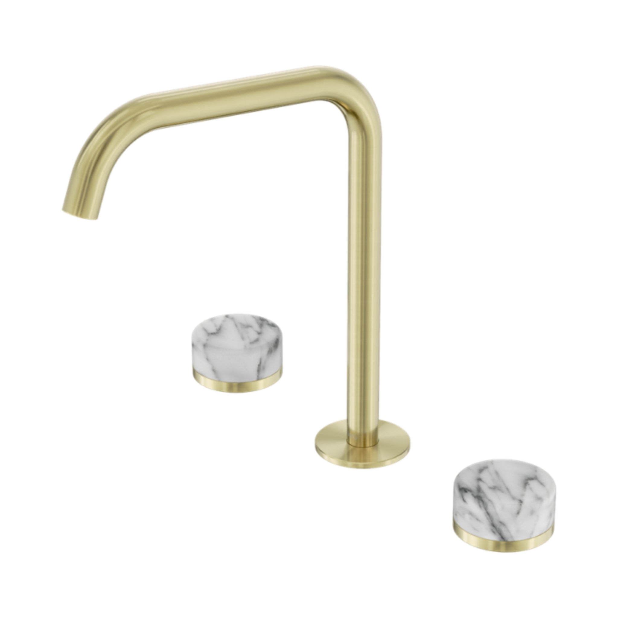 NERO SERENITY BATH/KITCHEN SET EDGE SPOUT WITH ARABESCATO CORCHIA HANDLE 270MM BRUSHED GOLD