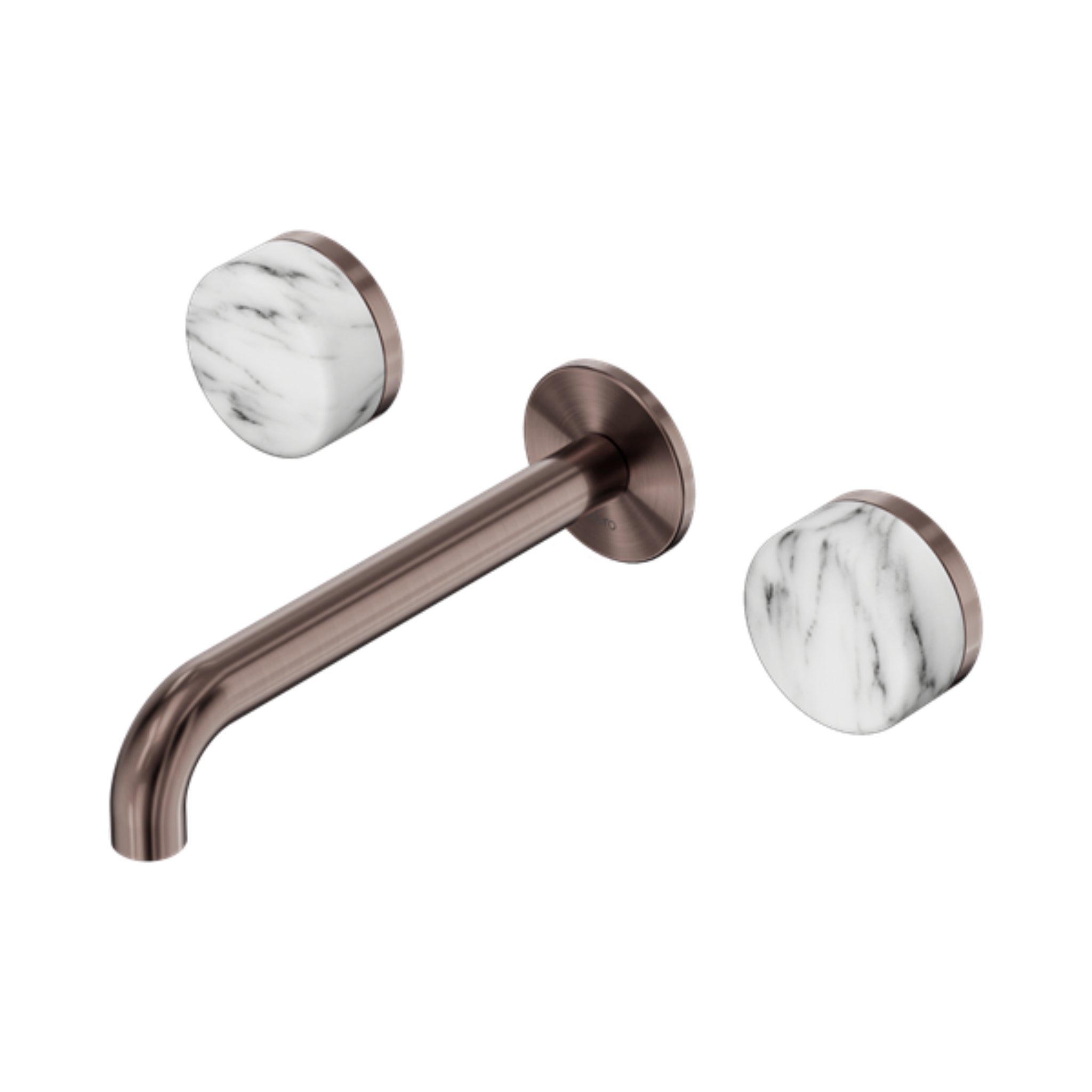 NERO SERENITY WALL BASIN SET SPOUT WITH ARABESCATO CORCHIA HANDLE BRUSHED BRONZE (AVAILABLE IN 160MM, 185MM AND 220MM)