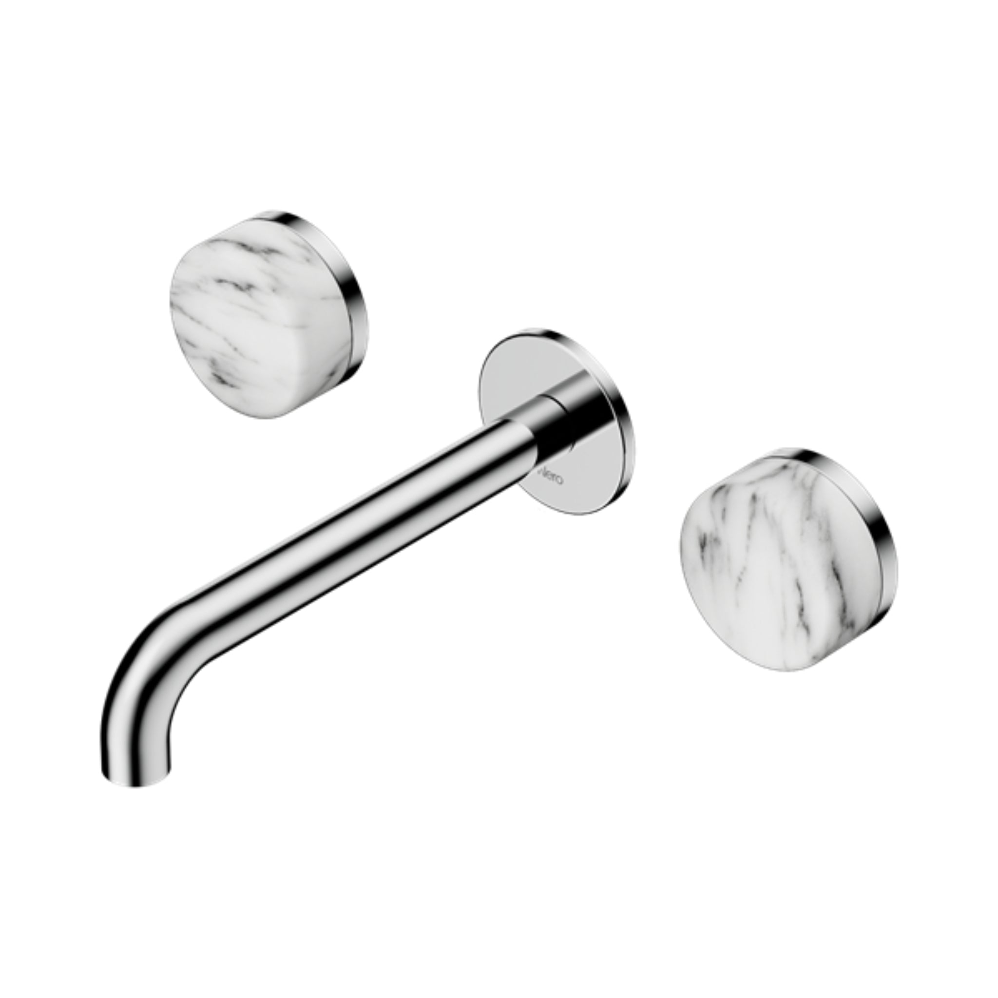NERO SERENITY WALL BASIN SET SPOUT WITH ARABESCATO CORCHIA HANDLE CHROME (AVAILABLE IN 160MM, 185MM AND 220MM)