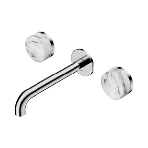 NERO SERENITY WALL BASIN SET SPOUT WITH ARABESCATO CORCHIA HANDLE CHROME (AVAILABLE IN 160MM, 185MM AND 220MM)