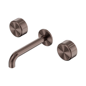 NERO SERENITY WALL BASIN SET SPOUT WITH METAL HANDLE BRUSHED BRONZE (AVAILABLE IN 160MM, 185MM AND 220MM)