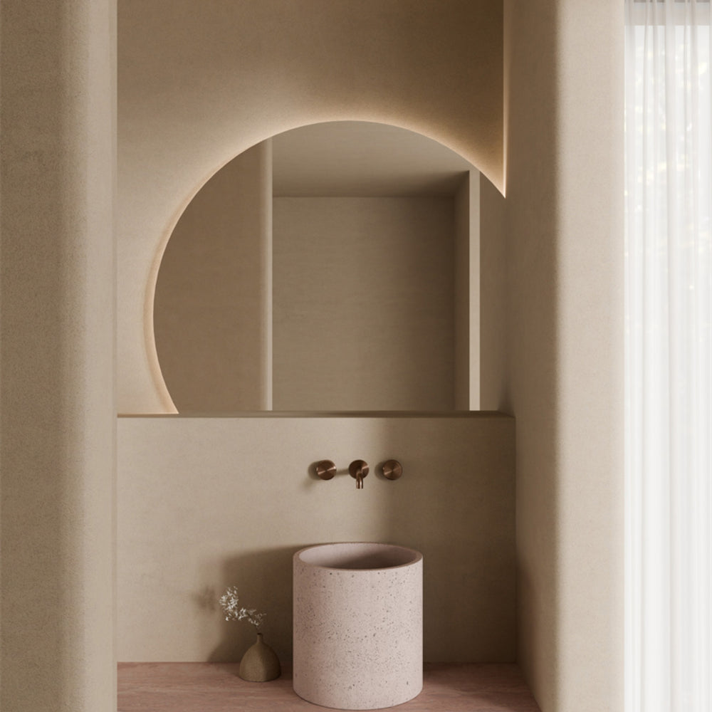 NERO SERENITY WALL BASIN SET SPOUT WITH METAL HANDLE BRUSHED BRONZE (AVAILABLE IN 160MM, 185MM AND 220MM)