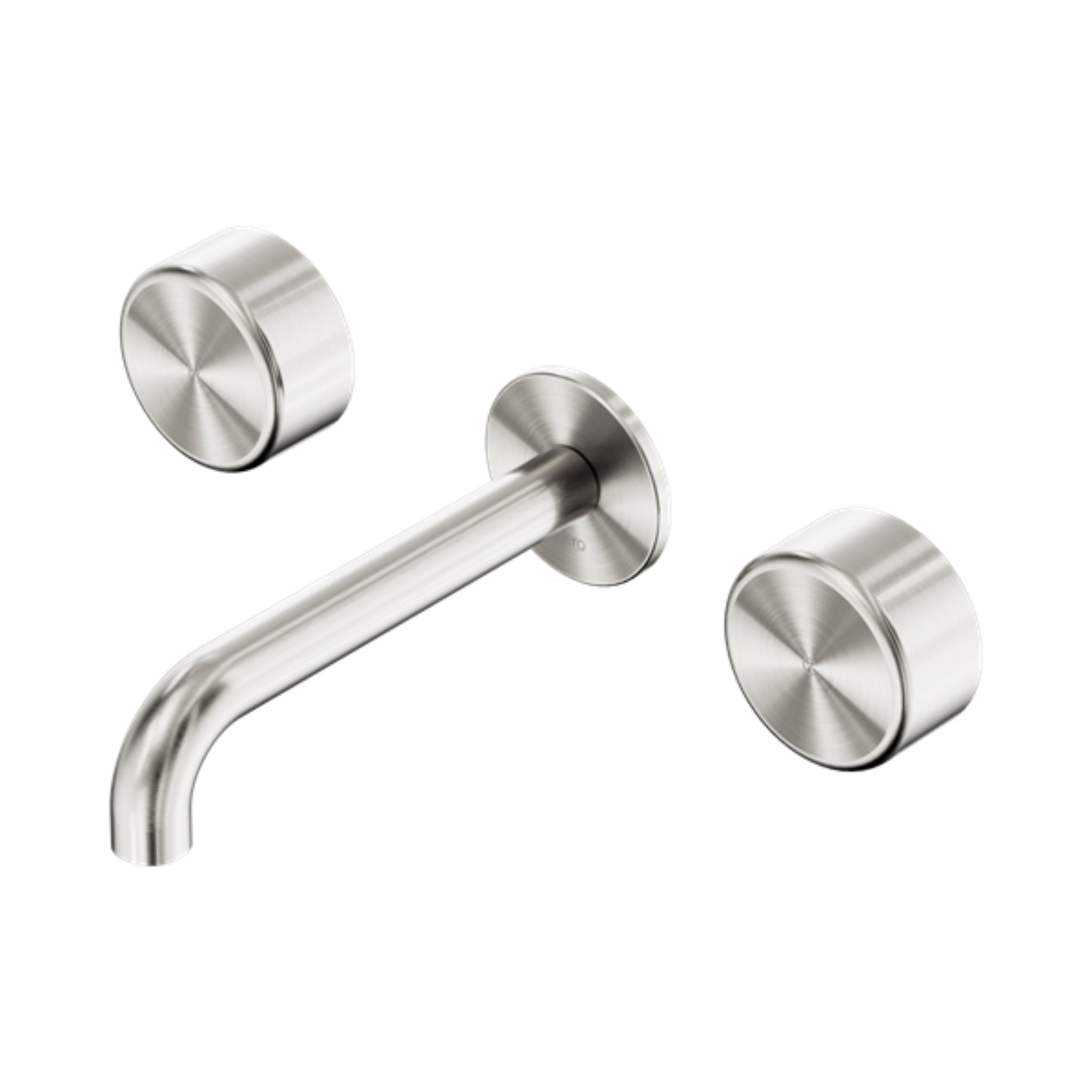 NERO SERENITY WALL BASIN SET SPOUT WITH METAL HANDLE BRUSHED NICKEL (AVAILABLE IN 160MM, 185MM AND 220MM)