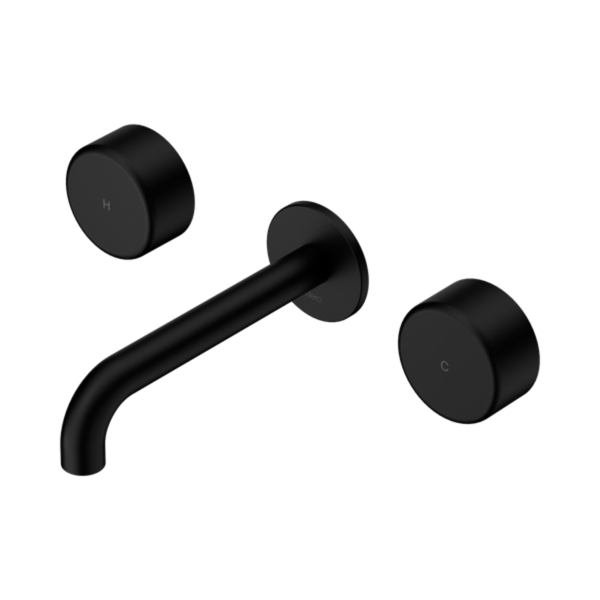 NERO SERENITY WALL BASIN SET SPOUT WITH METAL HANDLE MATTE BLACK (AVAILABLE IN 160MM, 185MM AND 220MM)