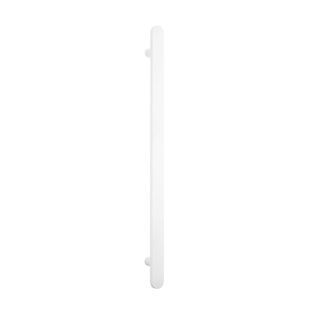 RADIANT HEATING NON-HEATED VERTICAL SINGLE TOWEL RAIL MATTE WHITE 930MM