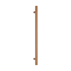 RADIANT HEATING VERTICAL ROUND HEATED SINGLE TOWEL RAIL BRUSHED BRONZE 950MM