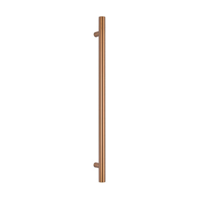 RADIANT HEATING VERTICAL ROUND HEATED SINGLE TOWEL RAIL BRUSHED BRONZE 950MM
