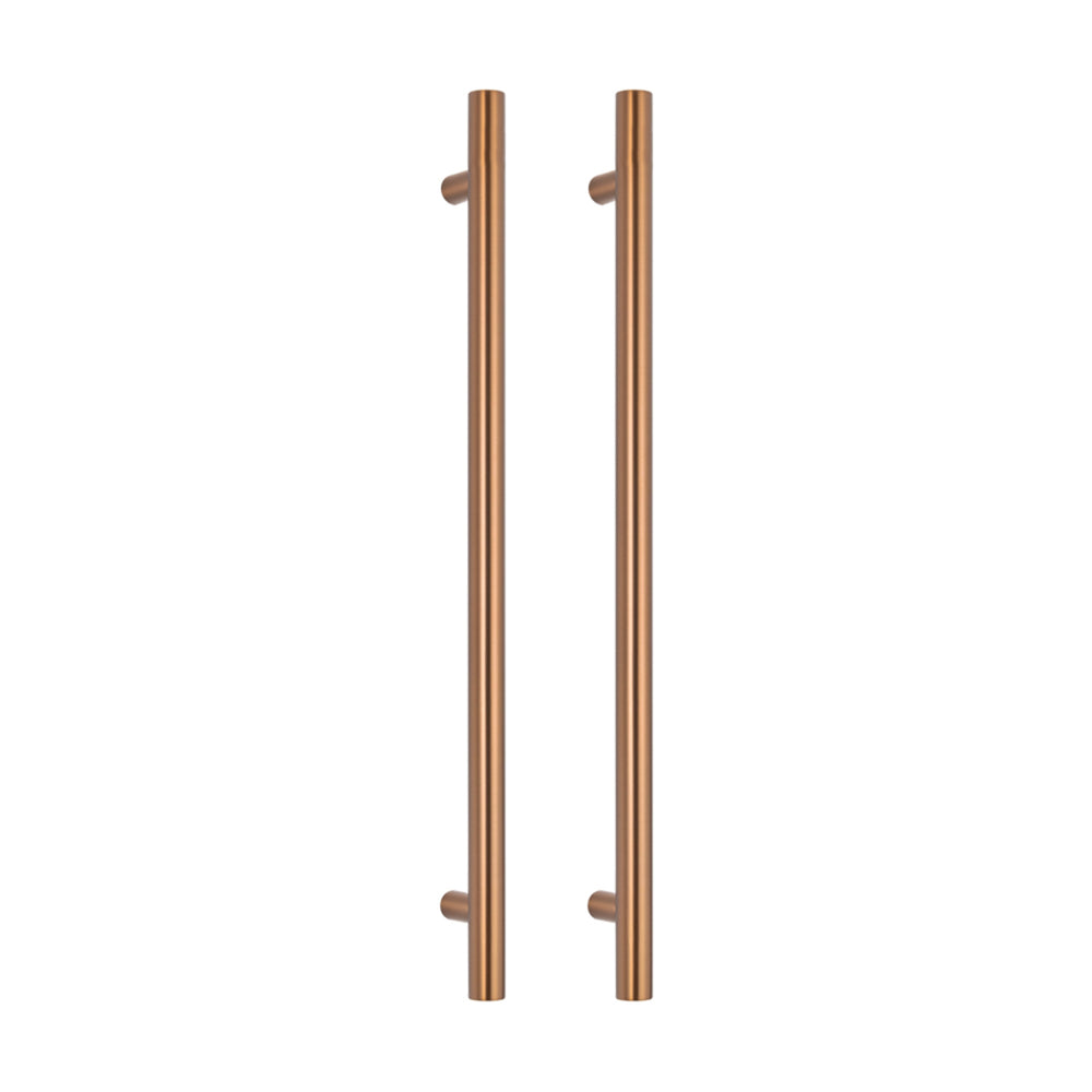 RADIANT HEATING VERTICAL ROUND HEATED SINGLE TOWEL RAIL BRUSHED BRONZE 950MM