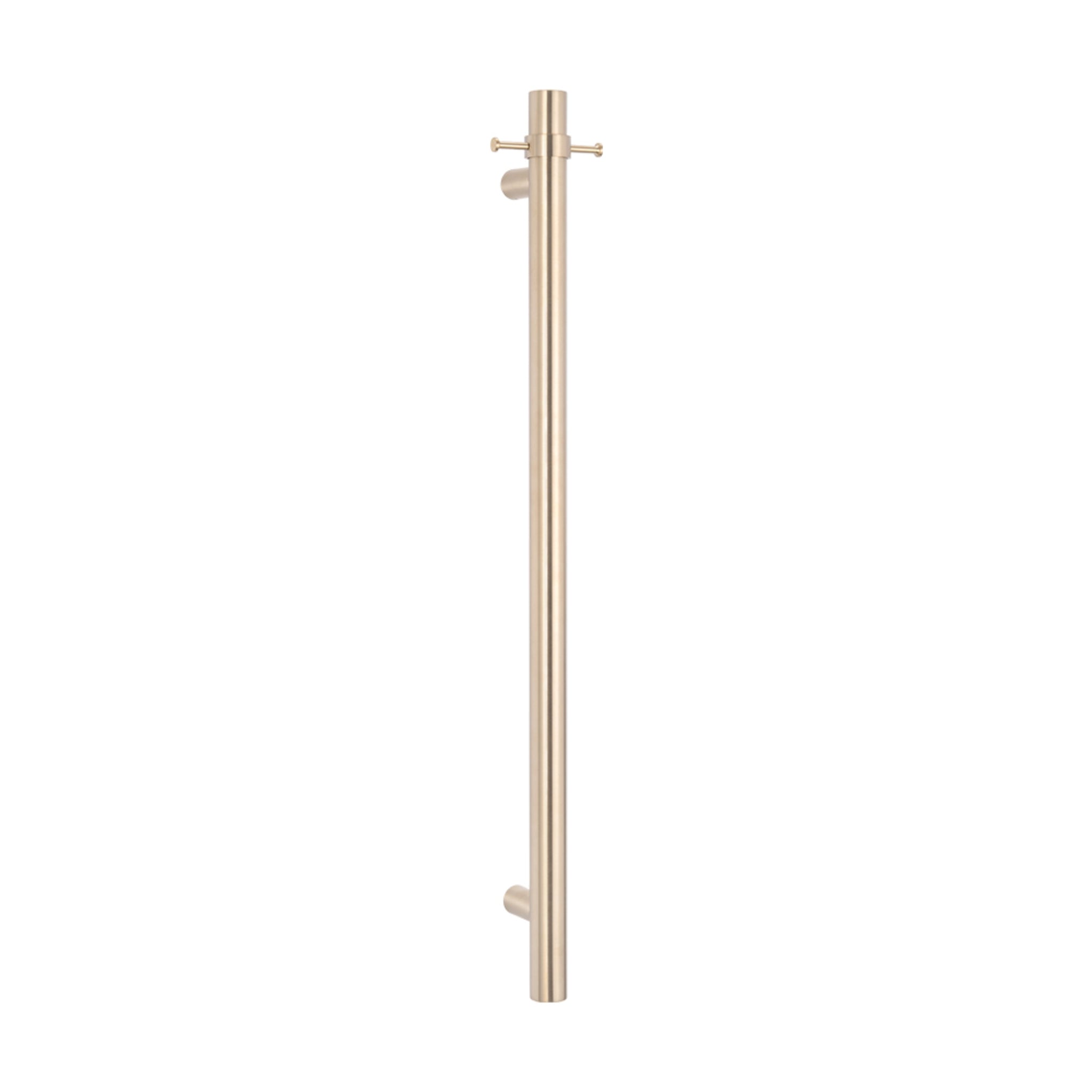 RADIANT HEATING  NON-HEATED VERTICAL SINGLE TOWEL RAIL WARM BRUSHED NICKEL 950MM