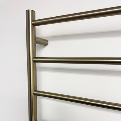 RADIANT HEATING 8-BARS ROUND HEATED TOWEL RAIL CLASSIC GOLD 530MM
