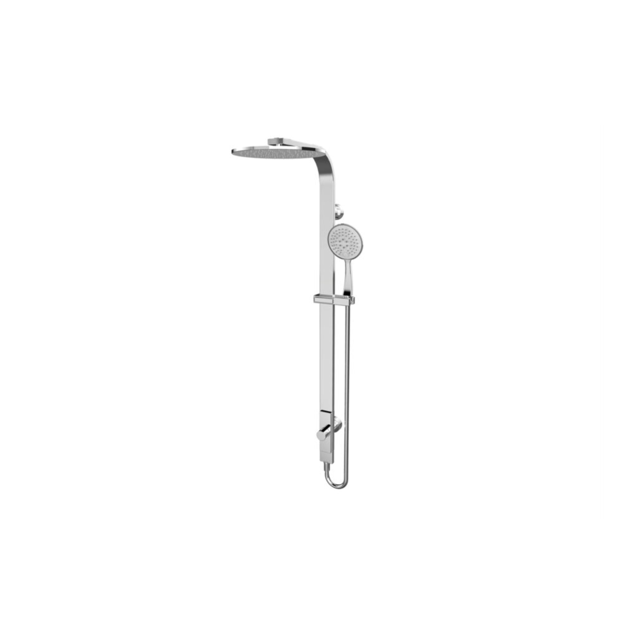 NERO ASTRA RAIN ROUND TWIN SHOWER WITH SINGLE HOSE CHROME