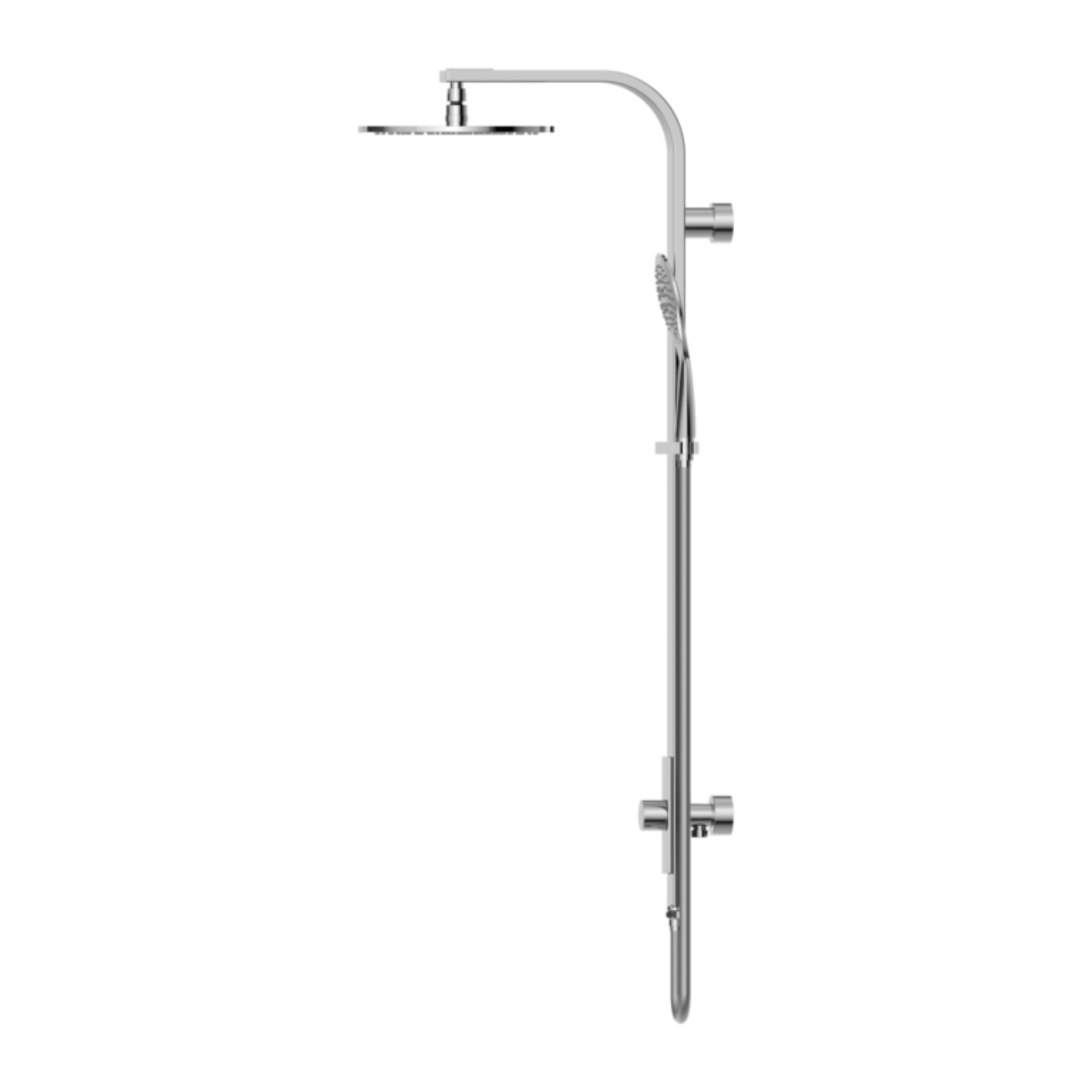 NERO ASTRA RAIN ROUND TWIN SHOWER WITH SINGLE HOSE CHROME