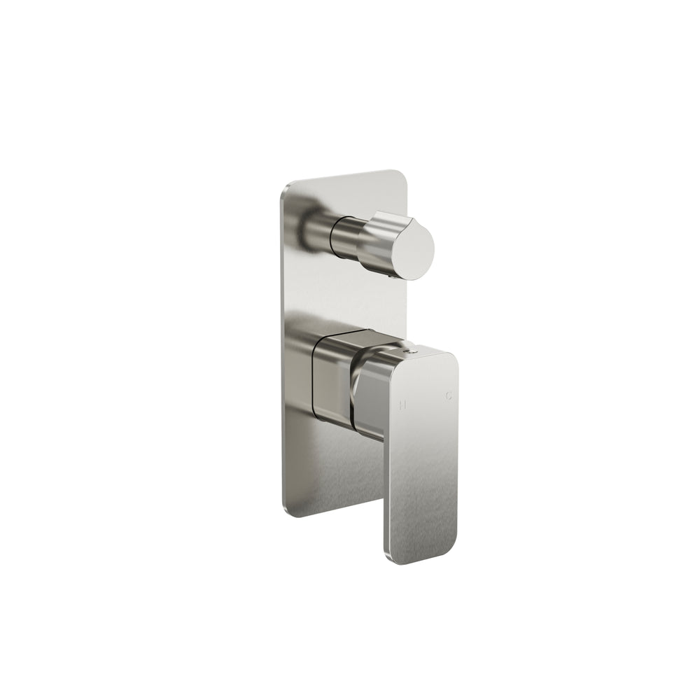 LINSOL ZIA WALL MIXER WITH DIVERTER 177MM BRUSHED NICKEL