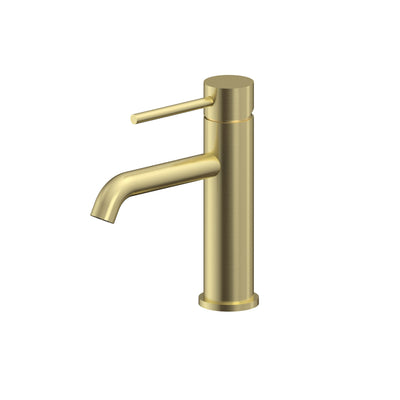 LINSOL GIGI S2 LEAD FREE BASIN MIXER 185MM BRUSHED BRASS