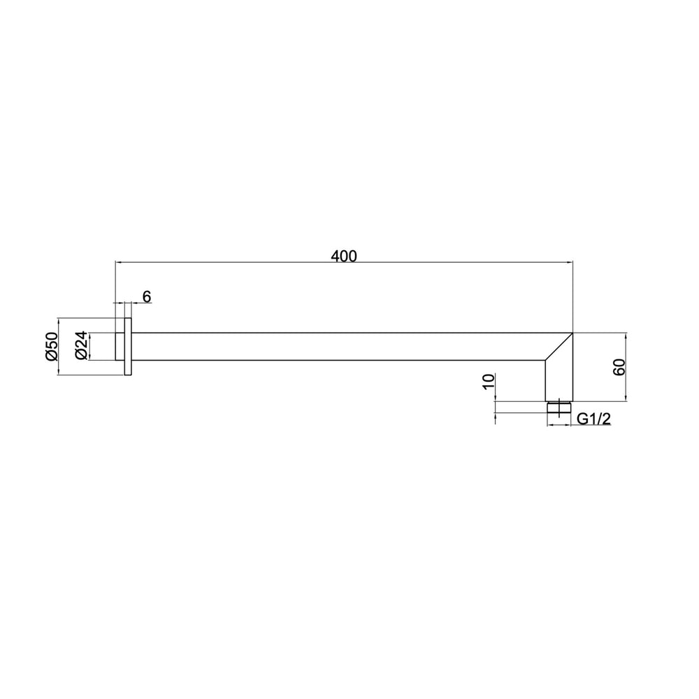 LINSOL CORSICA ROUND WALL ARM 400MM MATTE BLACK