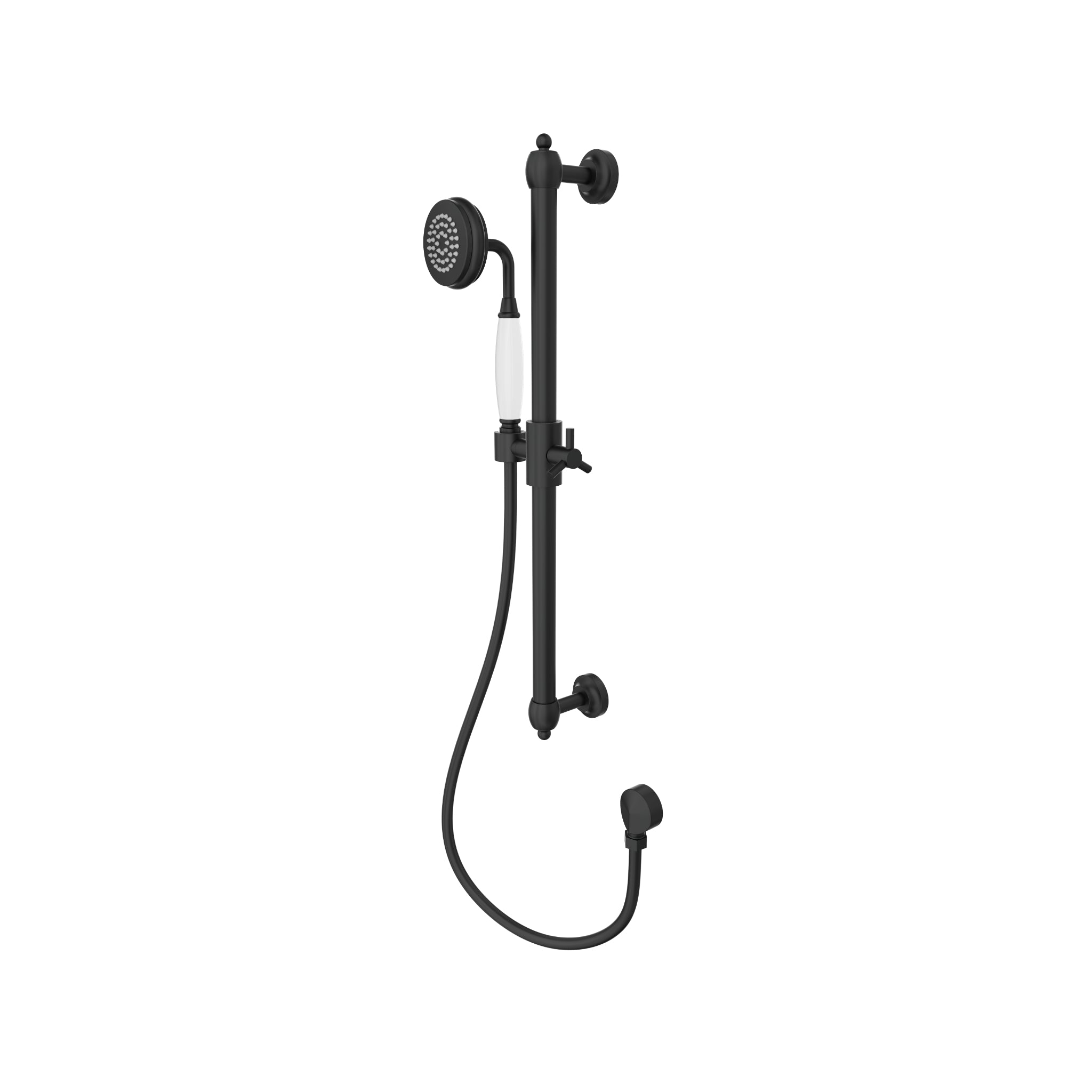 LINSOL KLASSIQUE SHOWER RAIL 616MM MATTE BLACK