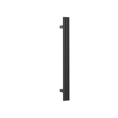 THERMOGROUP TRIPLE TUBE VERTICAL SINGLE HEATED TOWEL RAIL MATTE BLACK 900MM