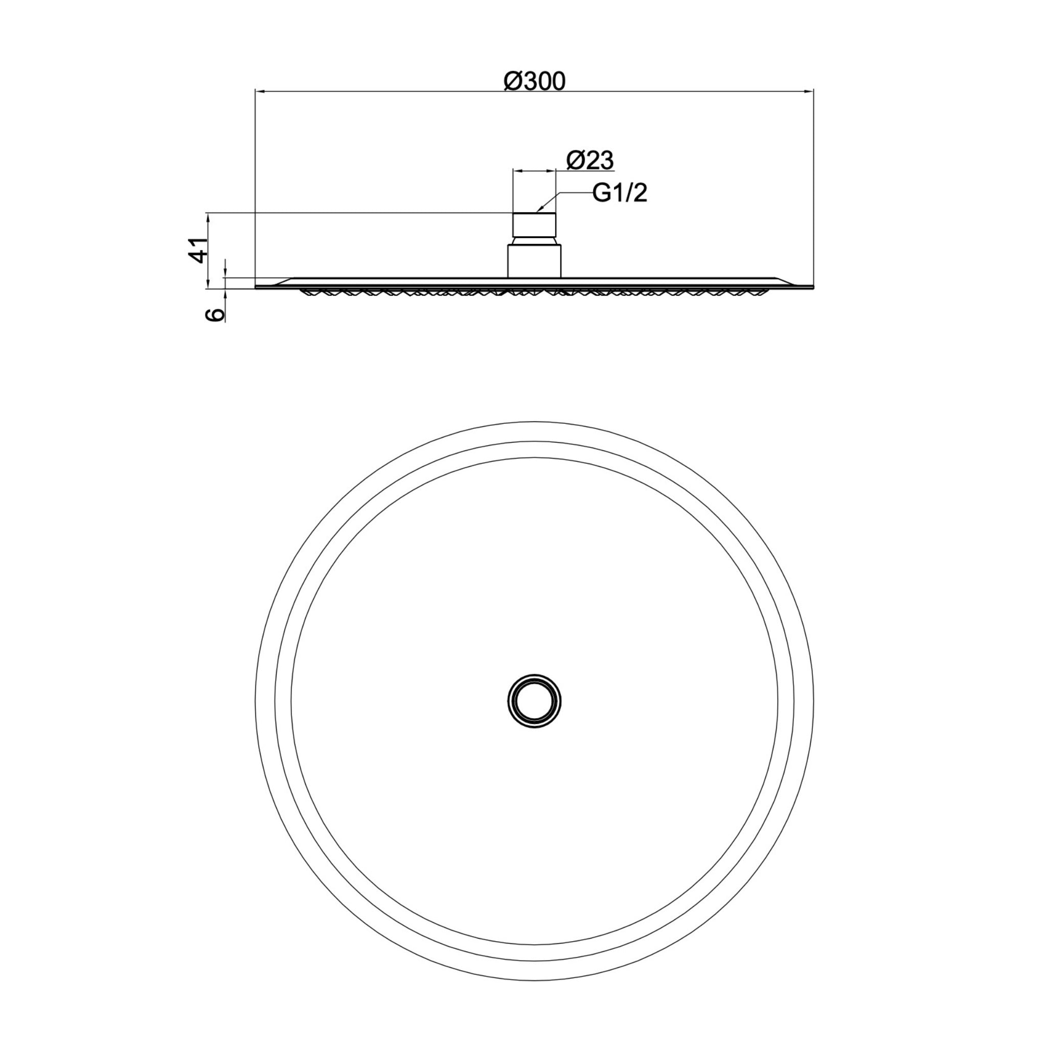 LINSOL SOUL LEAD FREE ROUND SHOWER HEAD 300MM MATTE BLACK