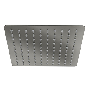 LINSOL OCEAN LEAD FREE SQUARE SHOWER HEAD 200MM GUN METAL