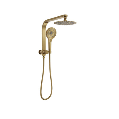 LINSOL OCEANJET TWIN SHOWER SYSTEM BRUSHED BRASS