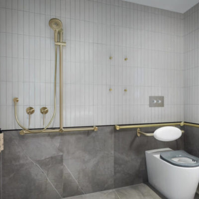 NERO MECCA CARE DDA TOILET BACKREST 560MM BRUSHED GOLD