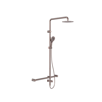 NERO MECCA CARE 32MM T BAR GRAB RAIL TWIN SHOWER SET 1100MM BRUSHED BRONZE