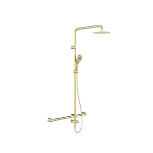 NERO MECCA CARE 32MM T BAR GRAB RAIL TWIN SHOWER SET 1100MM BRUSHED GOLD