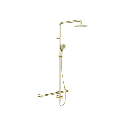 NERO MECCA CARE 32MM T BAR GRAB RAIL TWIN SHOWER SET 1100MM BRUSHED GOLD