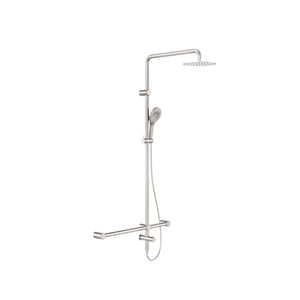 NERO MECCA CARE 32MM T BAR GRAB RAIL TWIN SHOWER SET 1100MM BRUSHED NICKEL