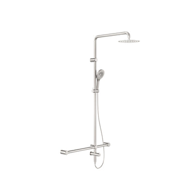 NERO MECCA CARE 32MM T BAR GRAB RAIL TWIN SHOWER SET 1100MM BRUSHED NICKEL