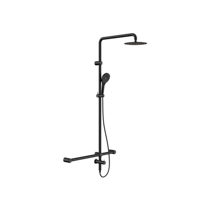NERO MECCA CARE 32MM T BAR GRAB RAIL TWIN SHOWER SET 1100MM MATTE BLACK