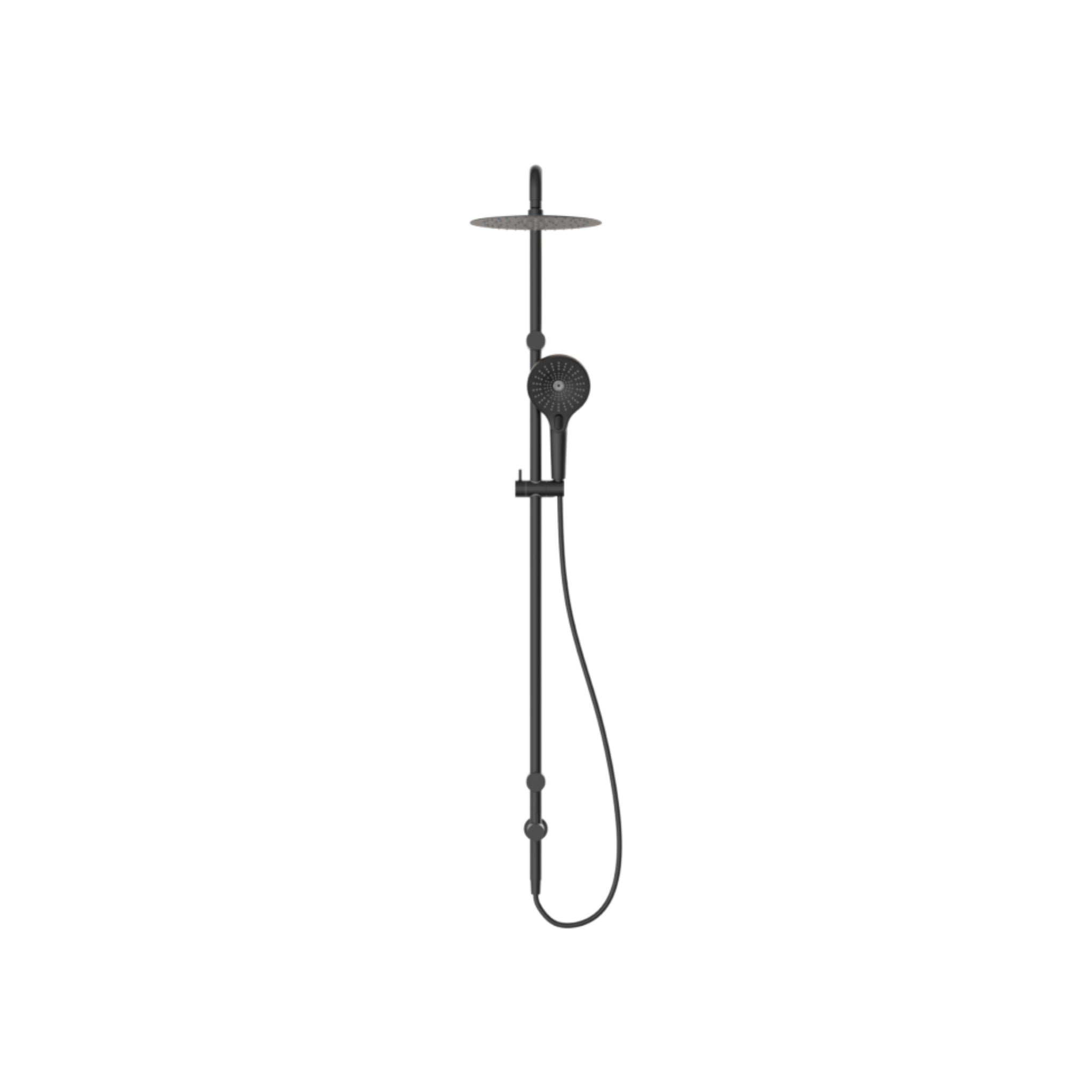 NERO MECCA CARE GRAB RAIL TWIN SHOWER SET 900MM MATTE BLACK