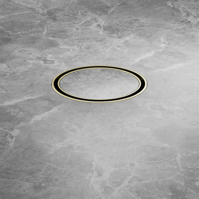 NERO TILE INSERT FLOOR WASTE ROUND BRUSHED GOLD 100MM